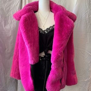 Fashionova pink fuzzy coat with tags
